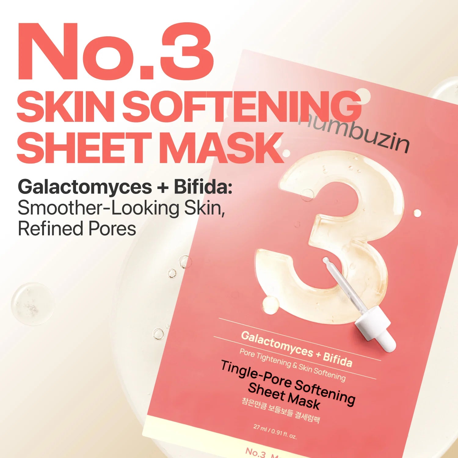 numbuzin Mascarilla para poros No.3 Tingle Pore Softening Sheet Mask