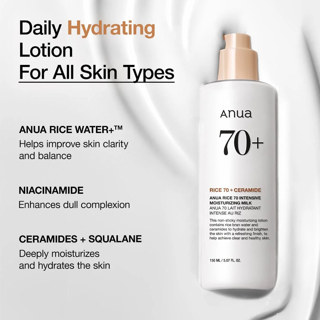 Anua - Hidratante Rice 70 Intensive Moisturizing Milk